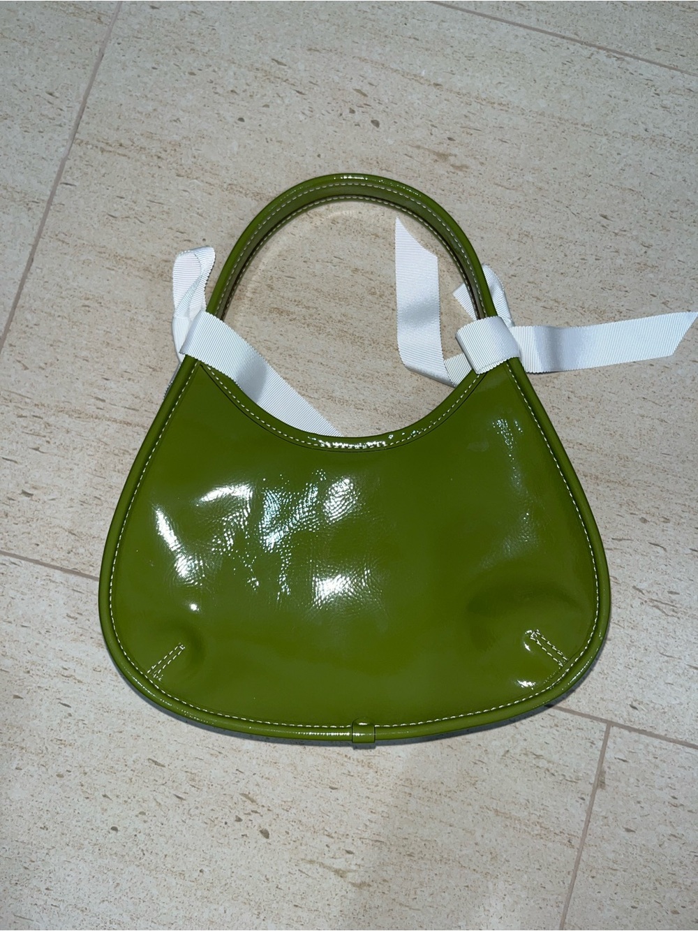 Coach Coachtopia Olive Green Patent Ergo Shoulder Bag